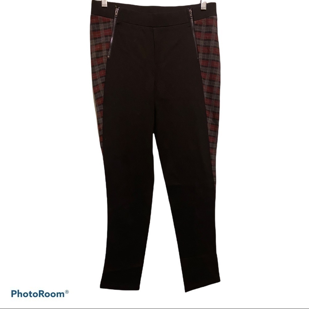 Patrizia Luca Milano | NWT Women’s Black & Plaid Pants With Front Zippers | M